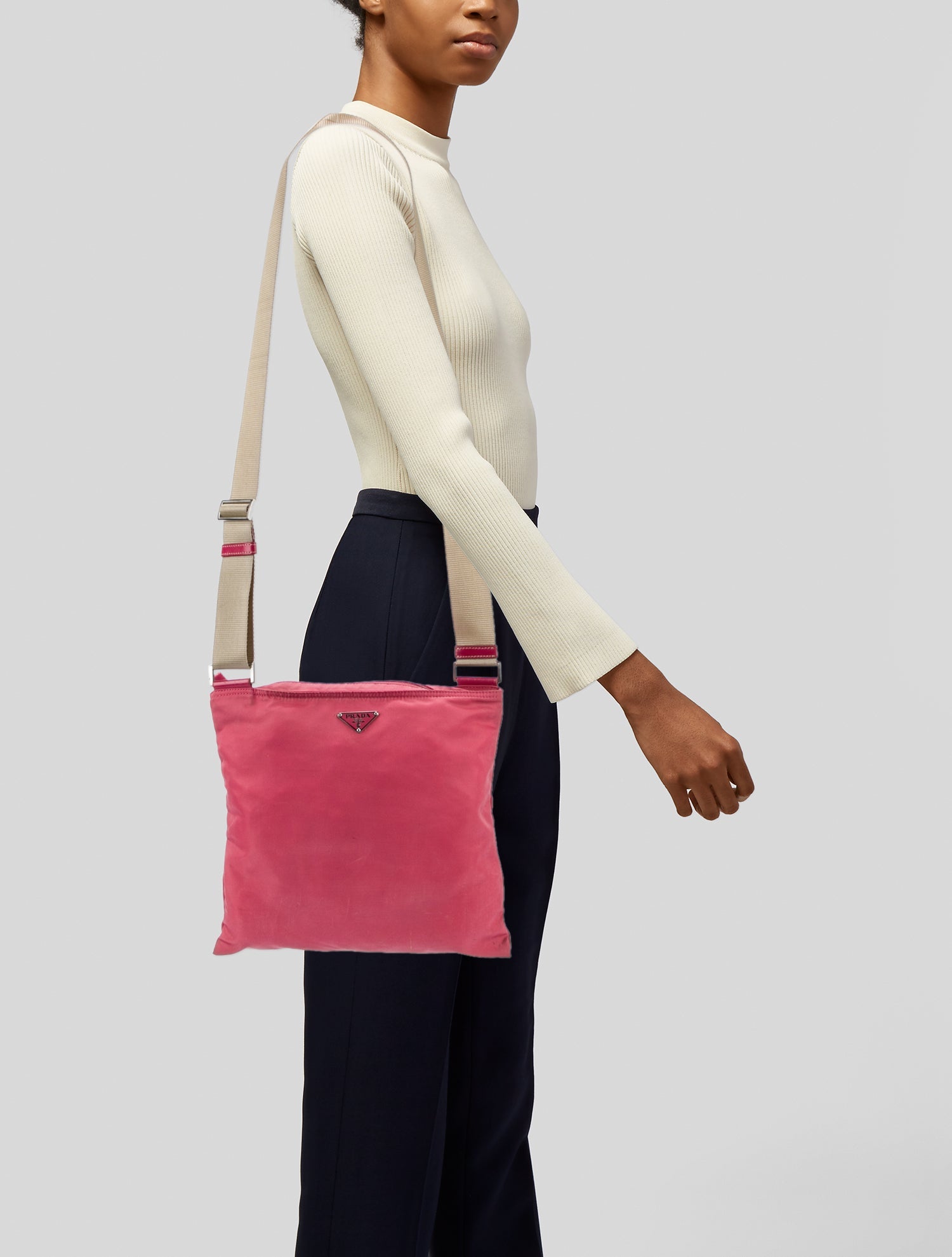 Prada Vela Nylon Messenger Bag