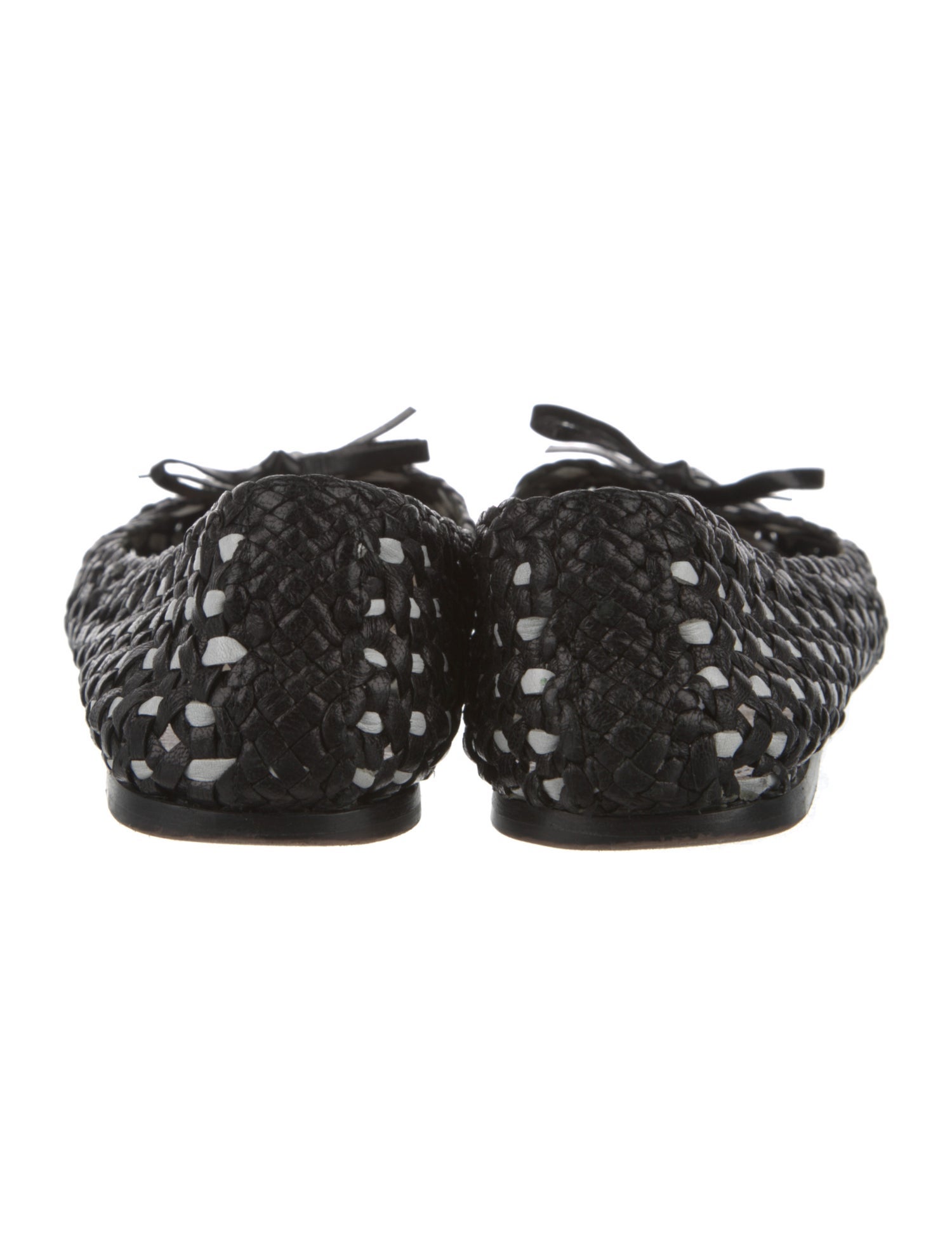 Prada Leather Bow Accents Flats