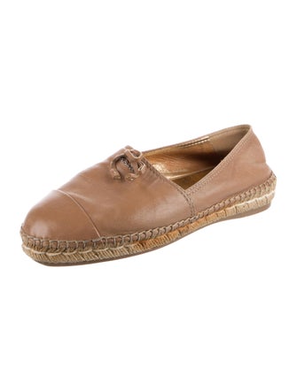 Prada Leather Bow Accents Espadrilles