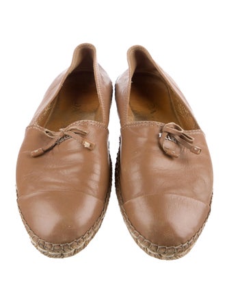 Prada Leather Bow Accents Espadrilles
