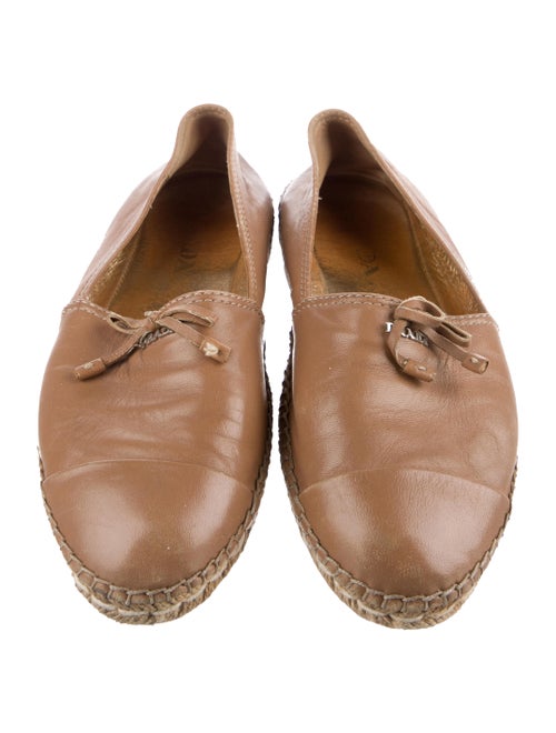 Prada Leather Bow Accents Espadrilles