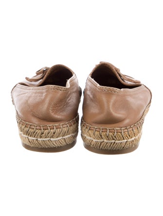 Prada Leather Bow Accents Espadrilles