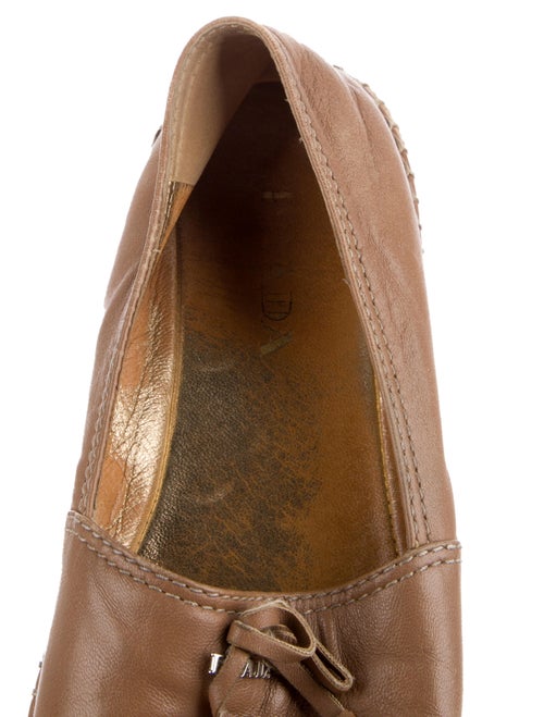 Prada Leather Bow Accents Espadrilles