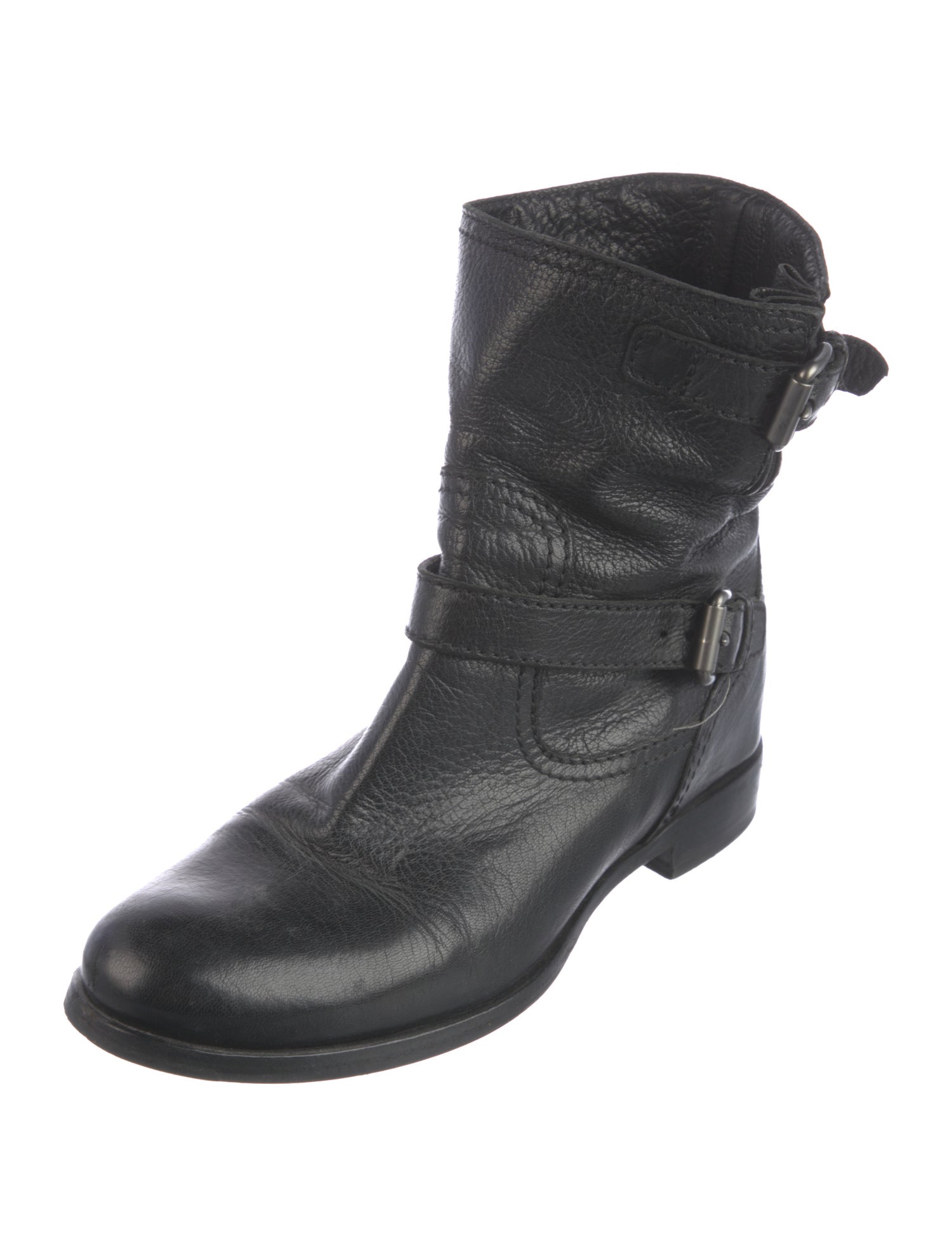 Prada Leather Moto Boots