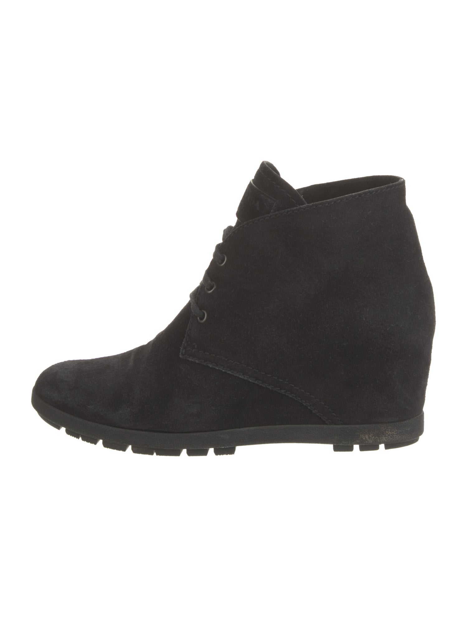 Prada Sport Suede Lace-Up Boots