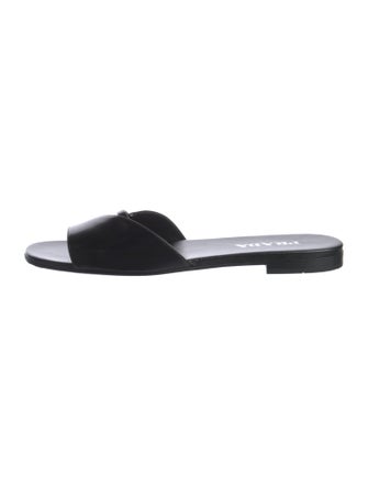 Prada Leather Cutout Accent Slides