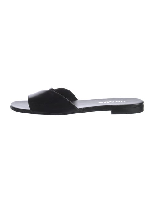 Prada Leather Cutout Accent Slides