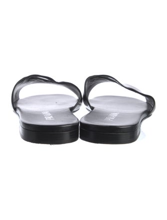 Prada Leather Cutout Accent Slides