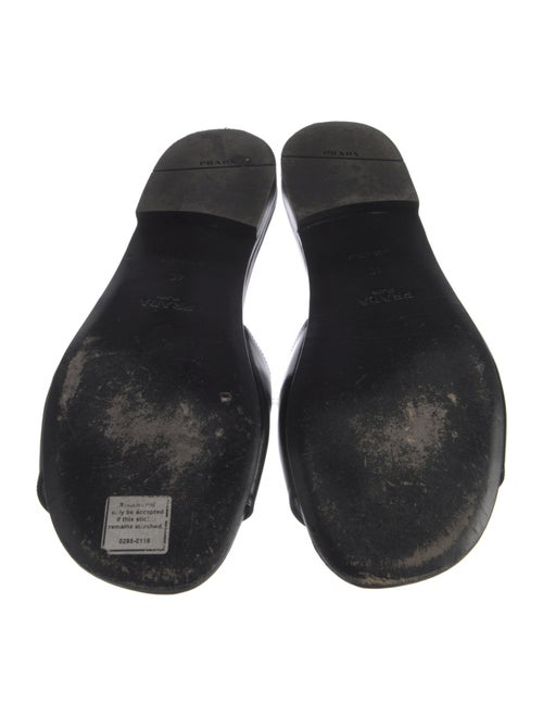 Prada Leather Cutout Accent Slides