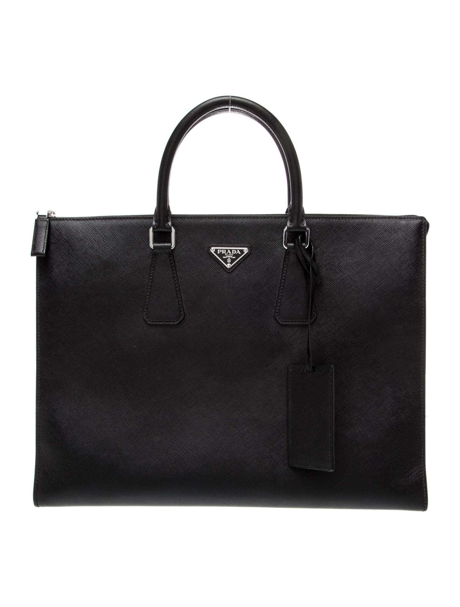 Prada Enameled Metal Triangle Briefcase