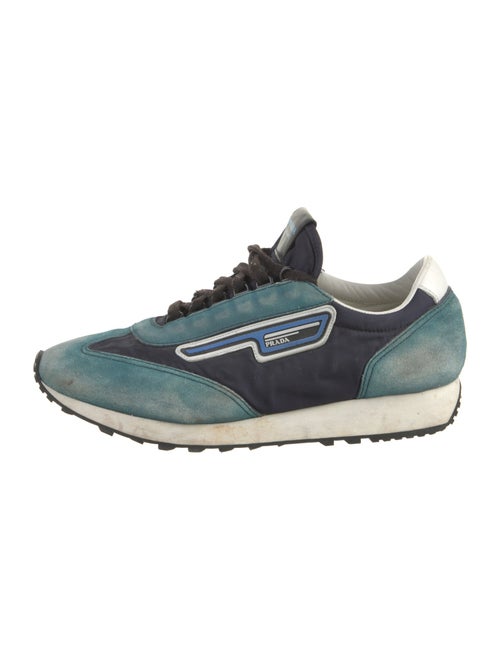 Prada Suede Colorblock Pattern Sneakers