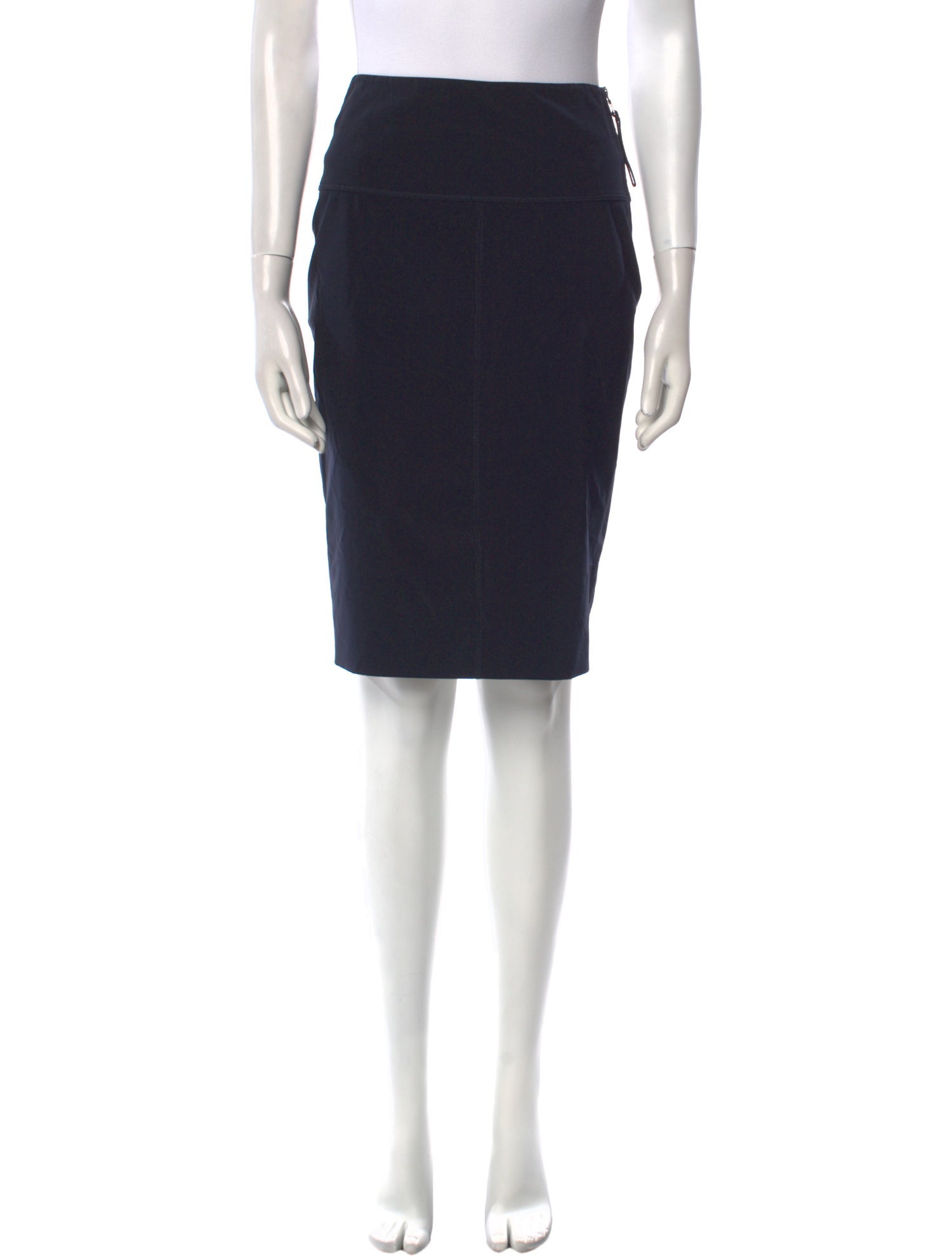 Prada Embroidered Accent Knee-Length Skirt