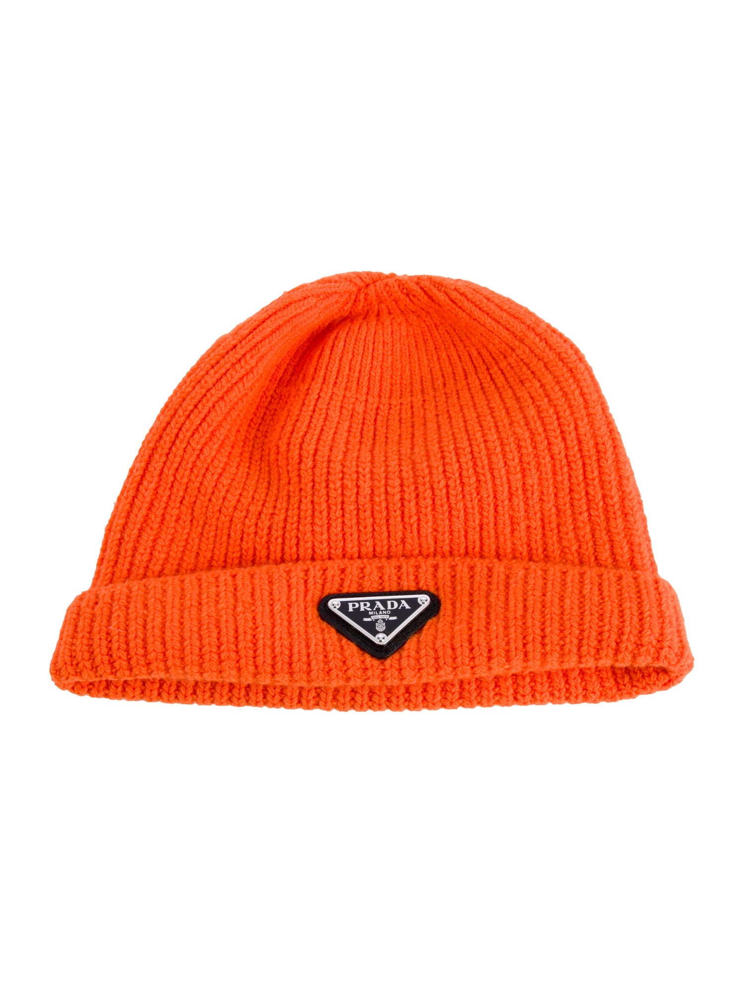 Prada Cotton-Blend Orange Beanie