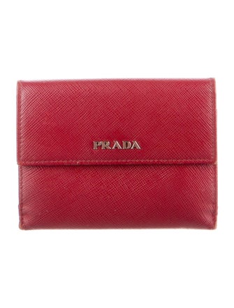 Prada Saffiano Metal Leather Compact Wallet