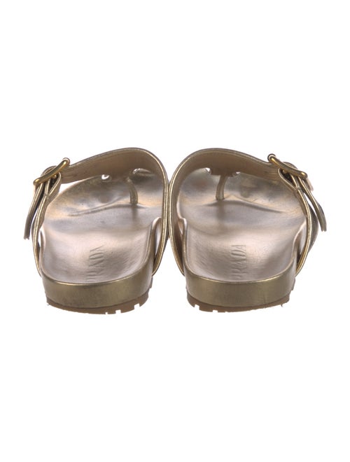 Prada Leather Glitter Accents Slides