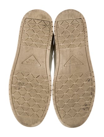 Prada Enameled Metal Triangle Leather Sneakers