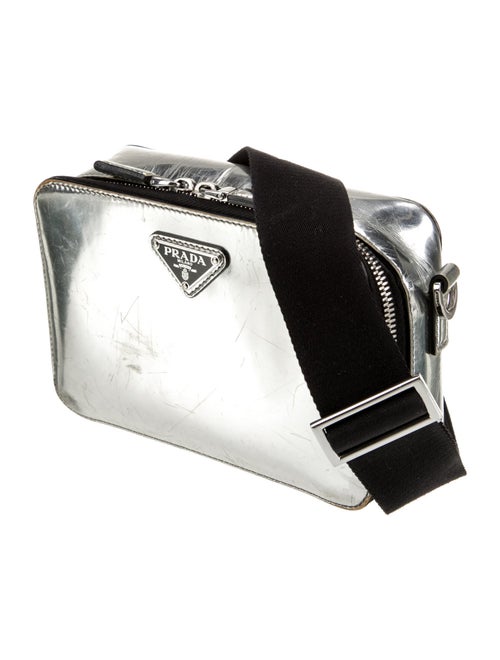 Prada Enameled Metal Triangle Minaudière Small