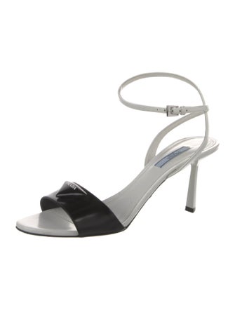 Prada Leather Colorblock Pattern Sandals