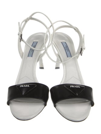 Prada Leather Colorblock Pattern Sandals