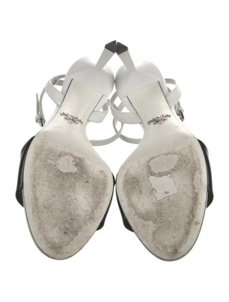 Prada Leather Colorblock Pattern Sandals