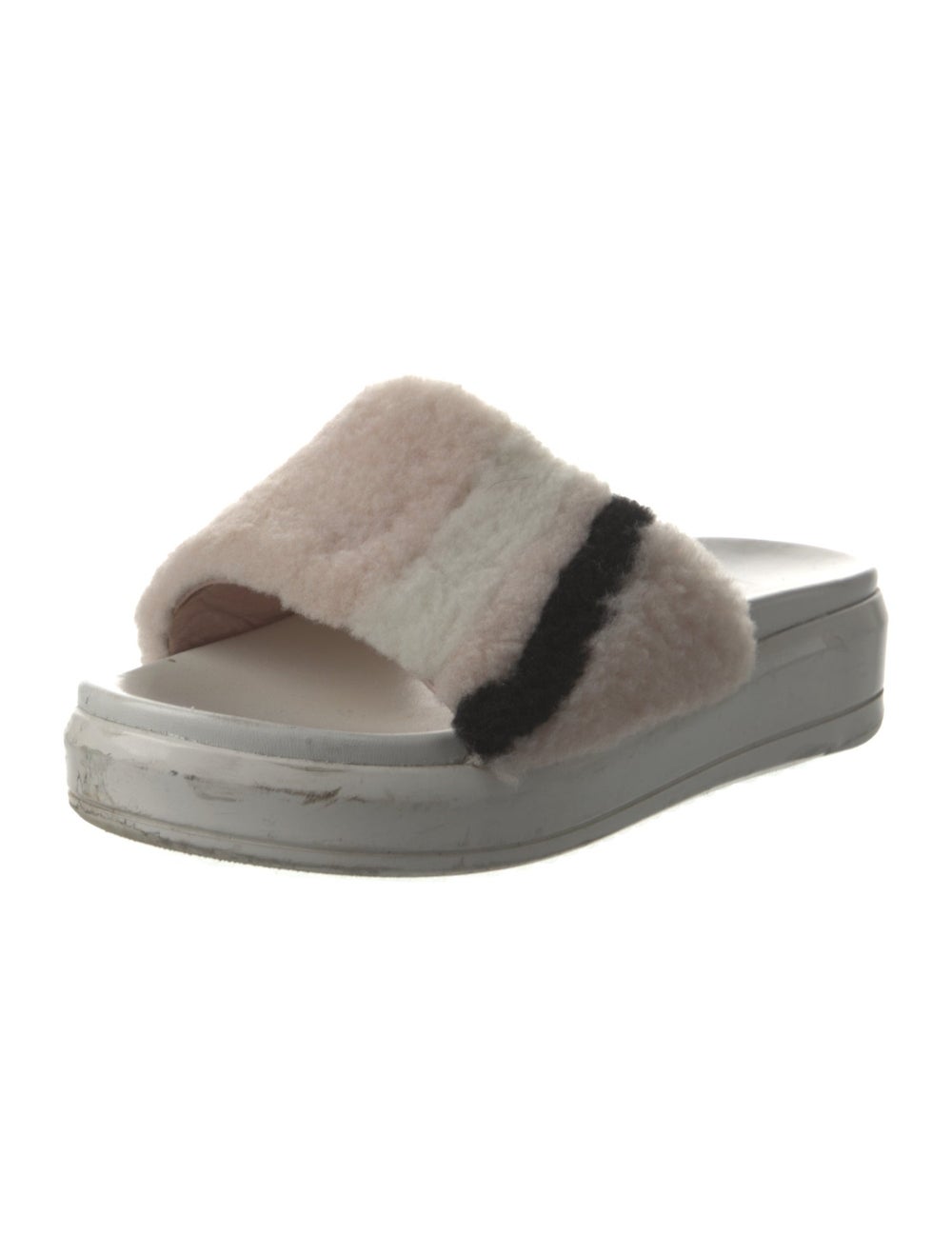 Prada Shearling Slides Pink Platform - image 2