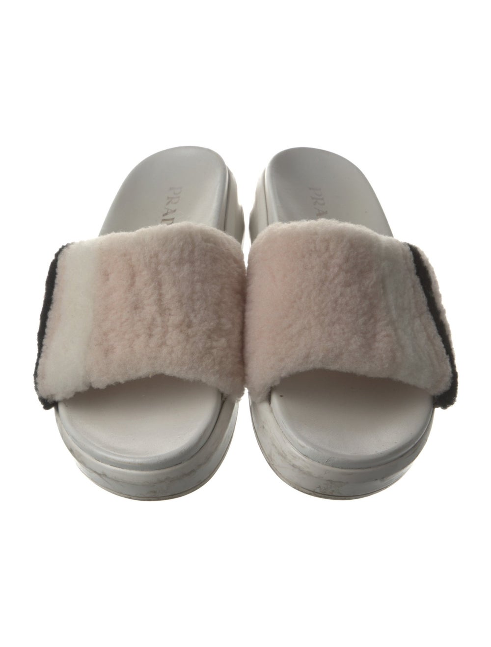 Prada Shearling Slides Pink Platform - image 3