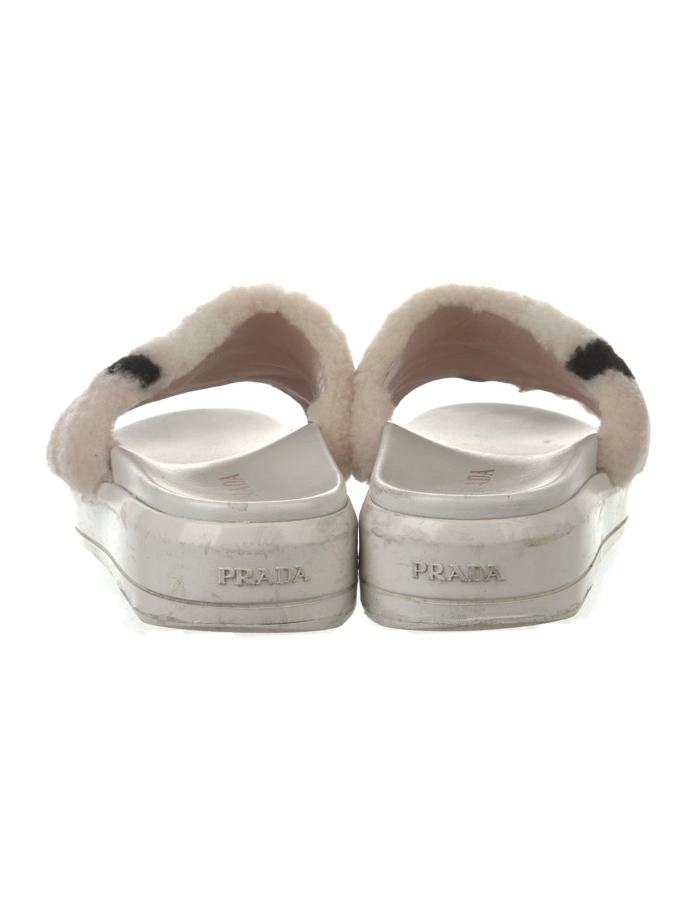 Prada Shearling Slides Pink Platform - image 4