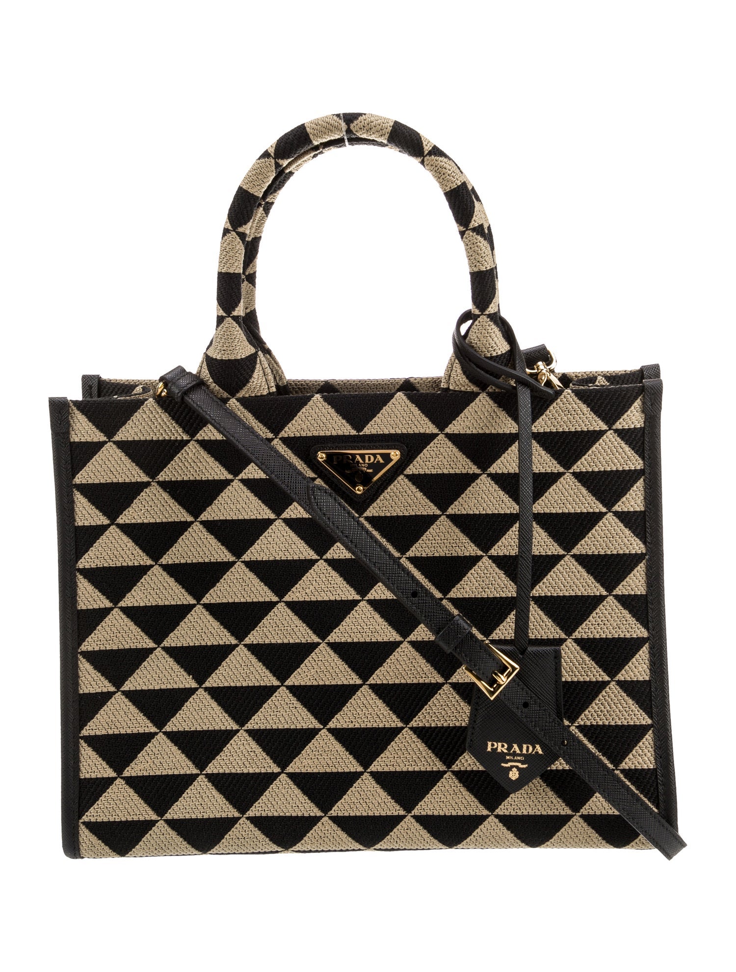 Prada Enameled Metal Triangle Symbole Small