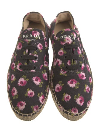 Prada Canvas Floral Print Espadrille Sneakers