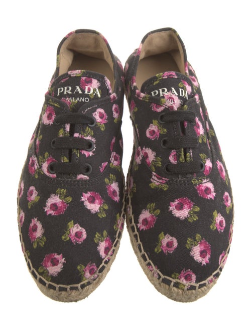 Prada Canvas Floral Print Espadrille Sneakers
