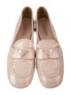 Prada Enameled Metal Triangle Patent Leather Loafers