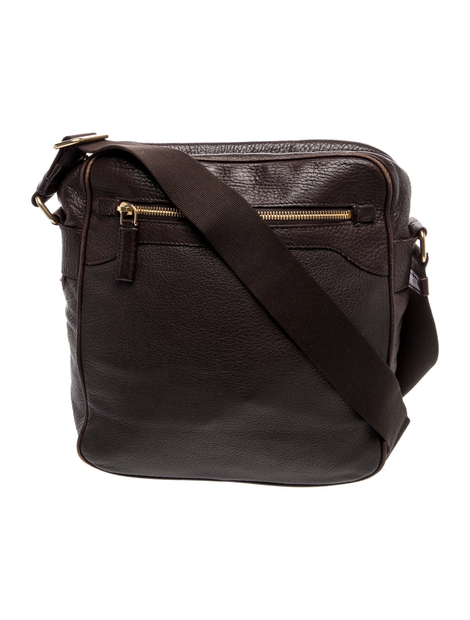 Prada Enameled Metal Triangle Messenger Bag