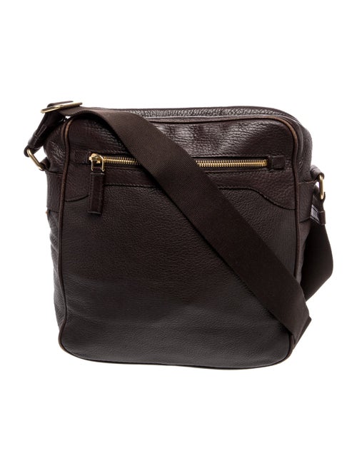 Prada Enameled Metal Triangle Messenger Bag