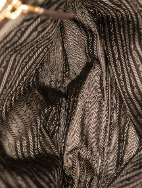 Prada Enameled Metal Triangle Messenger Bag