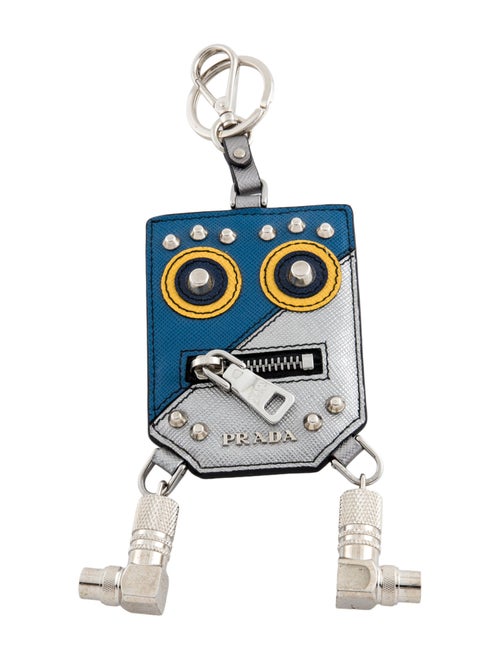 Prada Men's Leather Robot Keychain