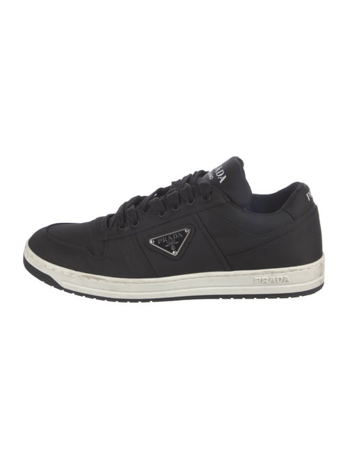 Prada Enameled Metal Triangle Nylon Sneakers