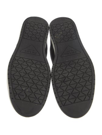 Prada Enameled Metal Triangle Nylon Sneakers