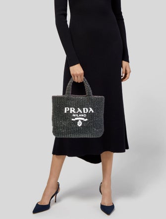 Prada Raffia Grass Top Handle Bag Small