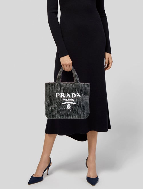 Prada Raffia Grass Top Handle Bag Small