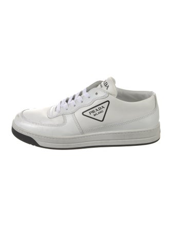 Prada Leather Graphic Print Sneakers