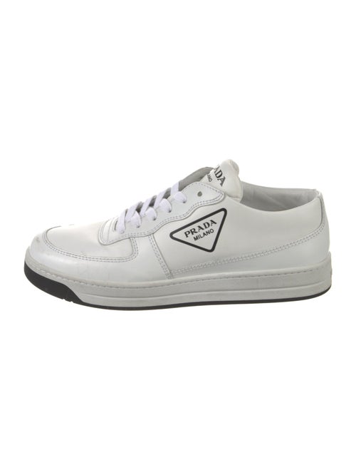 Prada Leather Graphic Print Sneakers