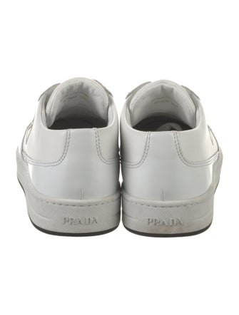 Prada Leather Graphic Print Sneakers