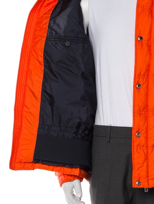 Prada 2021 Enameled Metal Triangle Puffer Coat