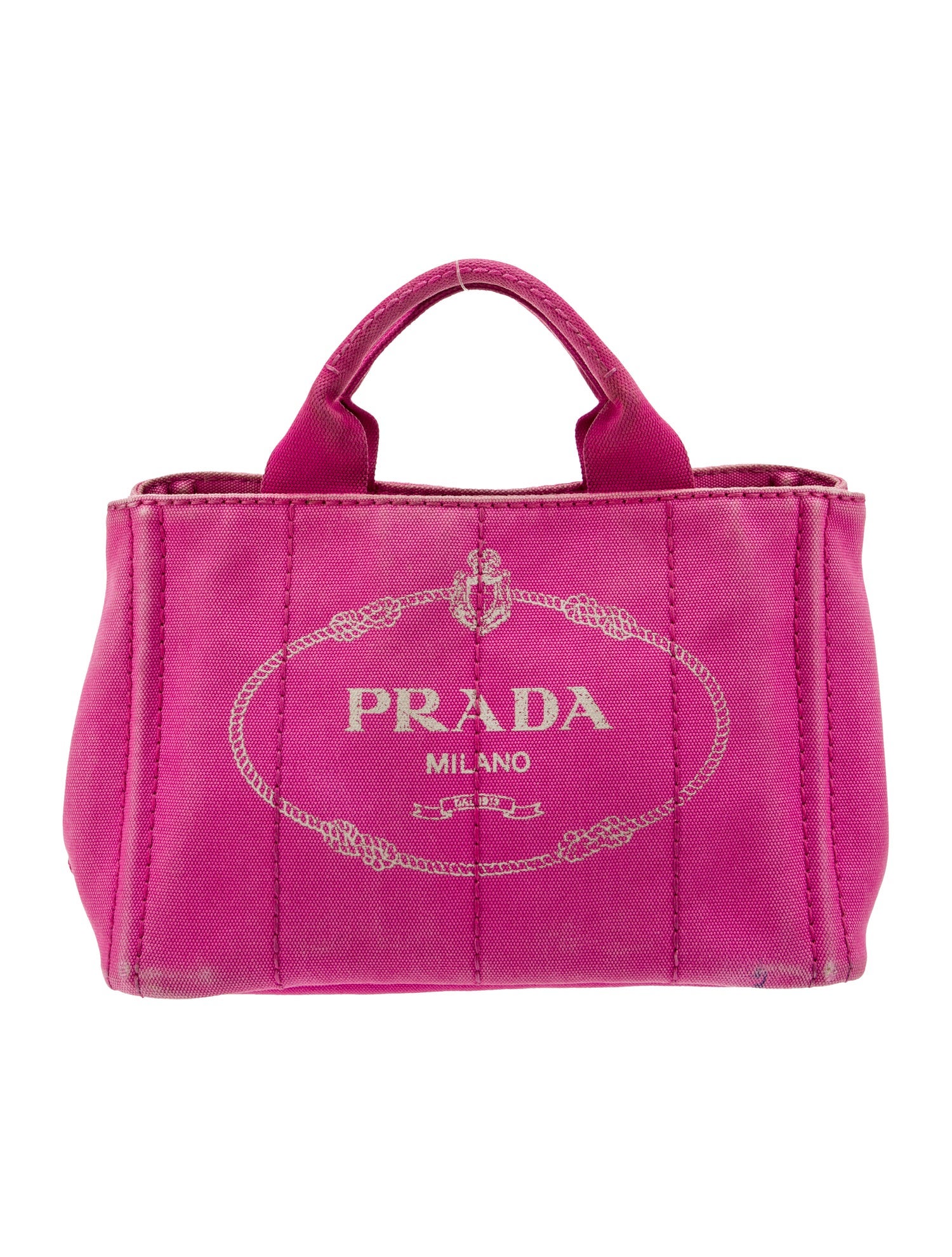 Prada Enameled Metal Triangle Top Handle Bag Small
