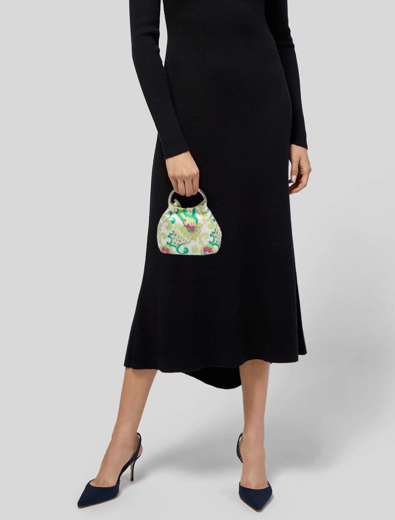 Prada Enameled Metal Triangle Wrist Bag Mini