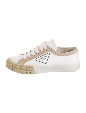 Prada Canvas Colorblock Pattern Sneakers