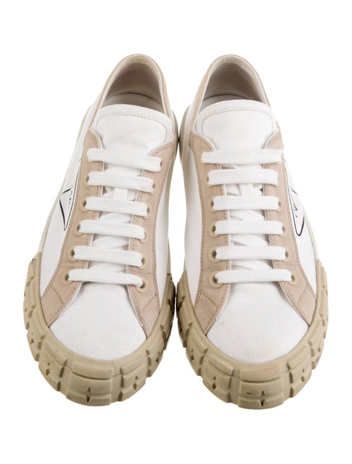 Prada Canvas Colorblock Pattern Sneakers