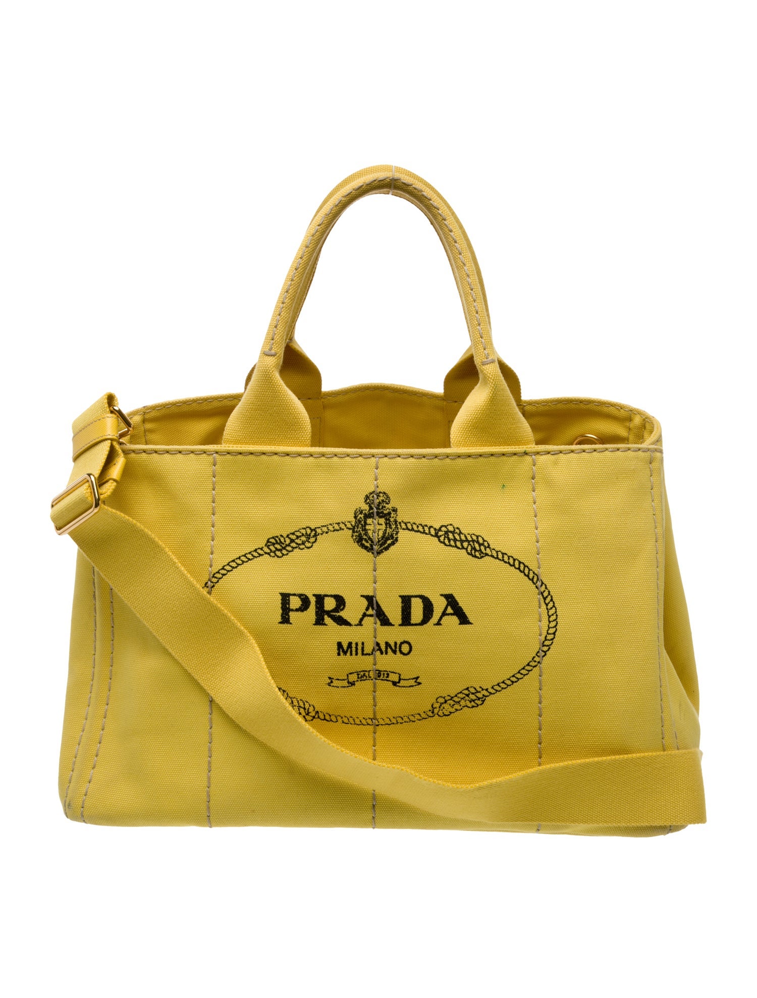 Prada Enameled Metal Triangle Tote