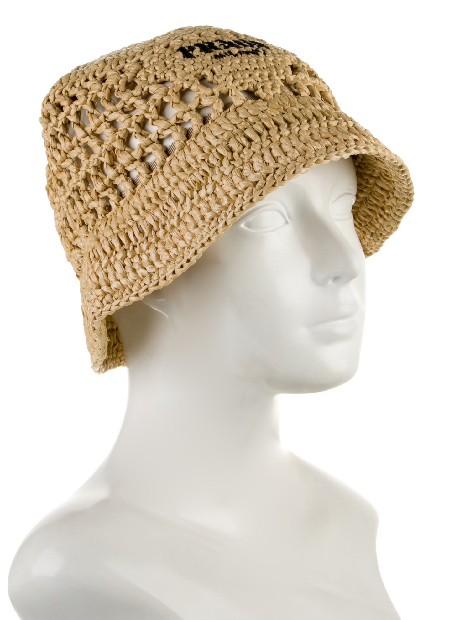 Prada Raffia Logo Hat