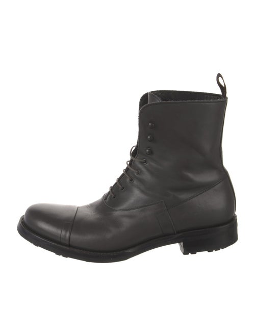 Prada Late 2000's - Early 2010's Leather Lace-Up Boots